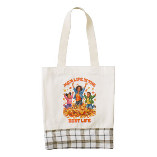 Fall mom life is the best life zazzle HEART tote bag