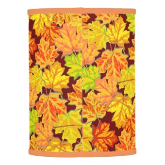 Fall Monogram Maple Leaves Autumn Foliage Pattern Lamp Shade | Zazzle
