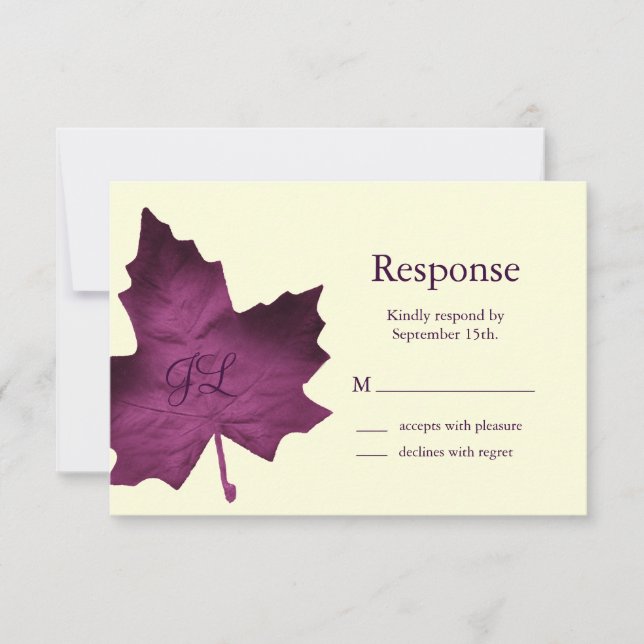 Fall Monogrammed RSVP (purple) (Front)
