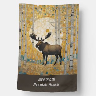 Fall Moose House Flag