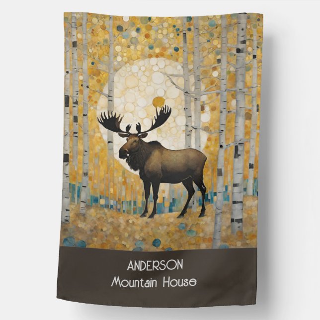Fall Moose House Flag (Front)