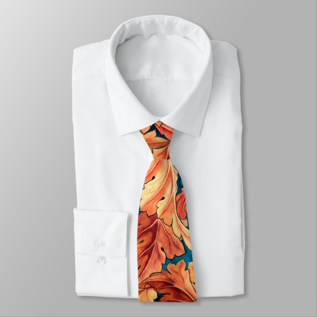Fall Morris Leaves Neck Tie (Tied)