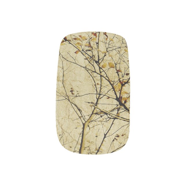 Fall Motif Photo Illustration Design Print Minx Nail Art (Left Thumb)