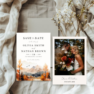 Fall Mountain Photo Wedding Save The Date