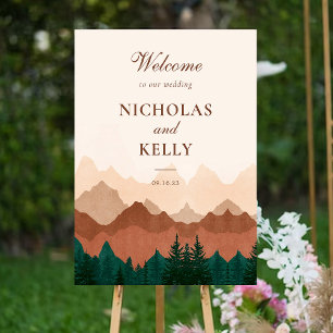 Fall Mountain Terracotta Forest Save The Date Foam Board