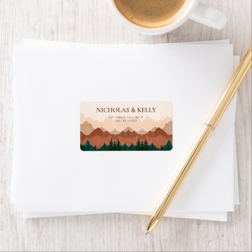 Fall Mountain Terracotta Return Address Label