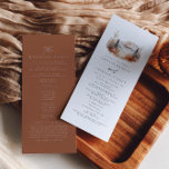 Fall Mountain Wedding Order of Events Program<br><div class="desc">This is a mountain wedding ceremony program featuring a beautiful watercolor fall mountain scene and an elegant font pairing. Edit all wording and all colors except for the color of the watercolor mountain scene. The color of the evergreen drop is not editable. // For matching items, please visit the "SAWYER"...</div>