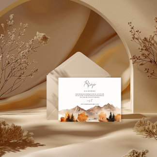 Fall Mountain Wedding Rsvp Card