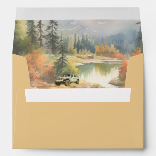 Fall Mountain Wedding Save the Date Envelope