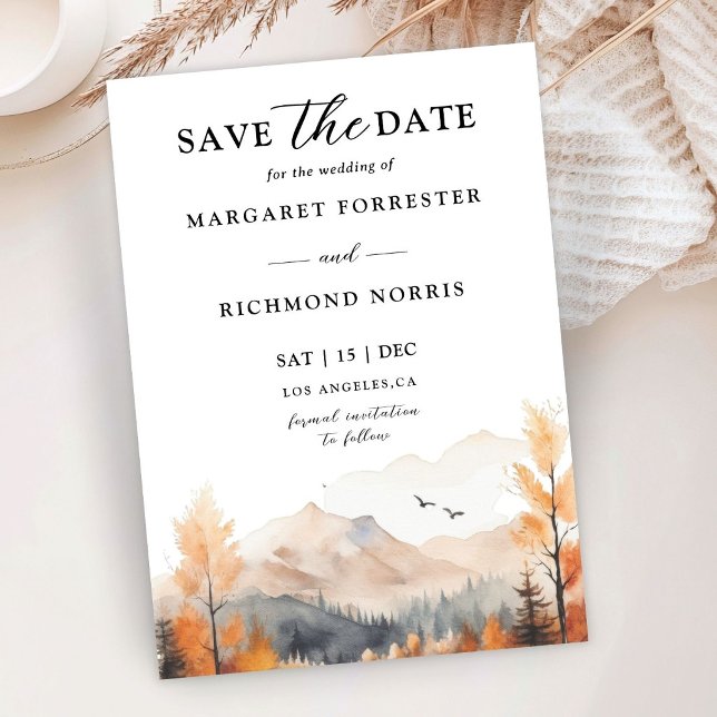 Fall Mountain Wedding Save The Date Invitation (Creator Uploaded)
