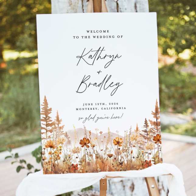Fall Mountain Wedding Welcome Sign Template, Wildf (Creator Uploaded)
