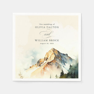 Fall Mountains Nature Elegant Wedding Napkins