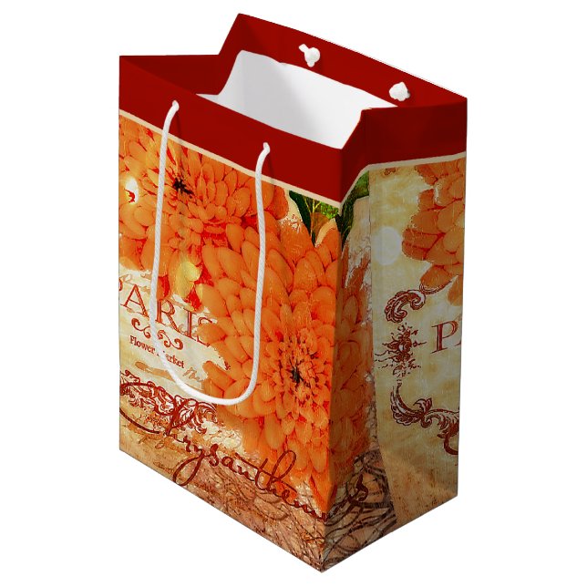 Fall mums medium gift bag (Front Angled)