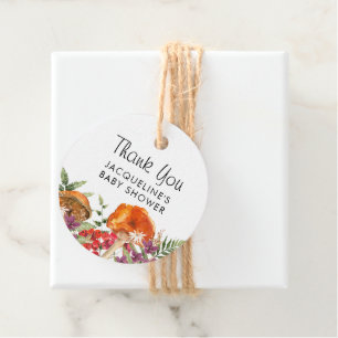 Fall Mushroom Baby Shower Thank You Favor Tags