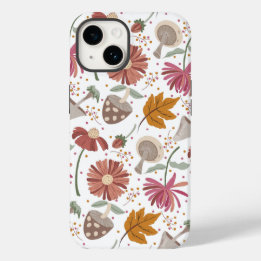 Fall Mushroom, Leaves, and Flowers Case-Mate iPhone 14 Case