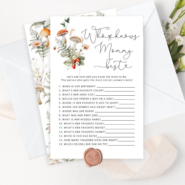 Fall Mushroom Who knows mommy best shower game (Creator Uploaded)