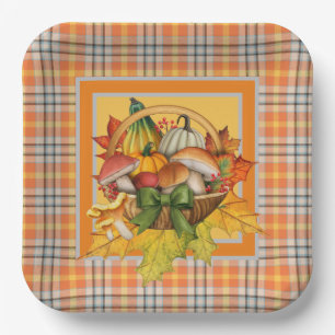 Fall Mushrooms Paper Plates