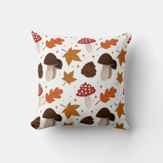 Fall & Mushrooms Pattern Throw Pillow
