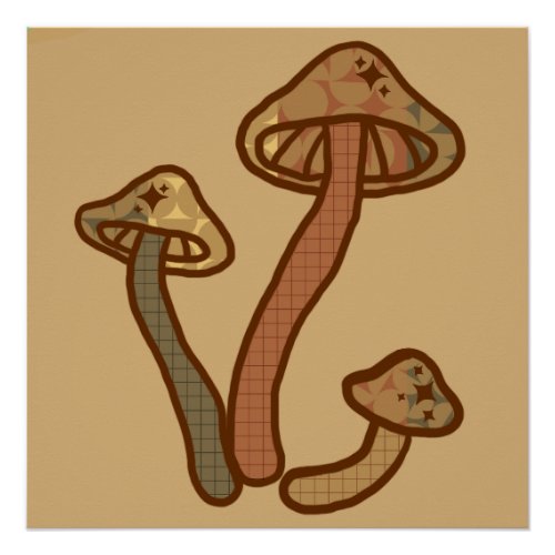 Fall Mushrooms  Poster