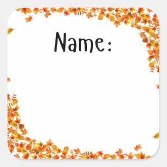 Fall Name Sticker for Bulletin Boards