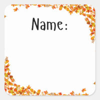 Fall Name Sticker for Bulletin Boards