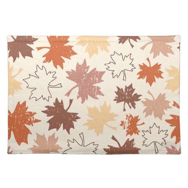 Fall nature, autumn maple leaf thanksgiving cloth placemat (Front)