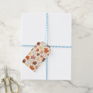 Fall nature, autumn maple leaf thanksgiving gift tags