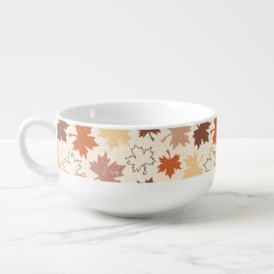 Fall nature, autumn maple leaf thanksgiving soup mug