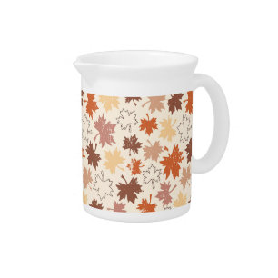 Fall nature, autumn maple leaf thanksgiving's day beverage pitcher