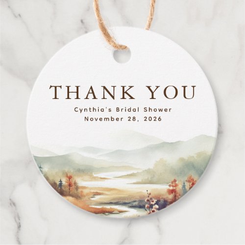 Fall Nature Elegant Thank You Favor Tags