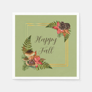 Fall nature frame with customizable text napkins