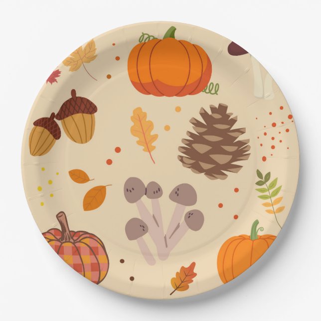  Fall Nature Paper Plates (Front)