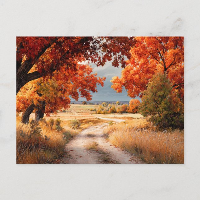 Fall Nature Scene AutumnFall Leaves Landscape Postcard (Front)