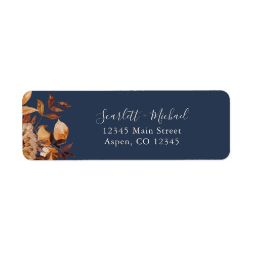 Fall navy Return Address Label