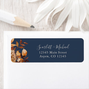 Fall navy Return Address Label