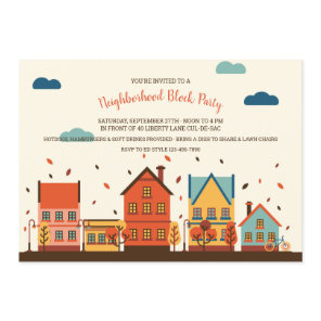 Fall Neighborhood Block Party Invitation
