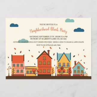 Fall Neighborhood Block Party Invitation