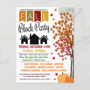 Fall Neighborhood Block Party Invite