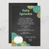 Fall Neutral Baby Sprinkle Invites, white pumpkin Invitation (Front/Back)