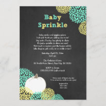 Fall Neutral Baby Sprinkle Invites, white pumpkin Invitation