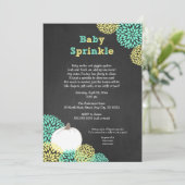 Fall Neutral Baby Sprinkle Invites, white pumpkin Invitation (Standing Front)