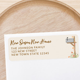 Fall New Season New Home Moving Return Address  Label
