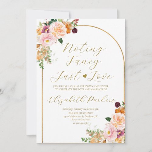Fall Nothing Fancy Just Love Elopement Invitation