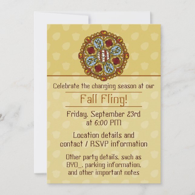 Fall Nouveau Party Invitation (Front)