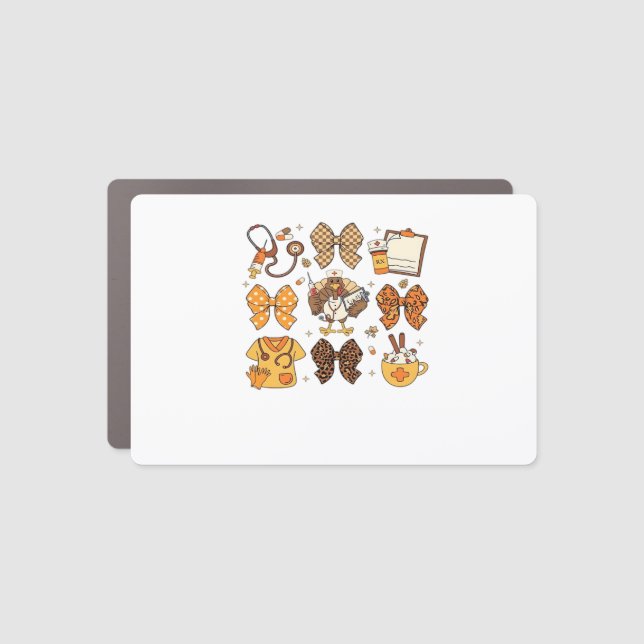 Fall Nurse Thanksgiving Classic T-Shirt.png Car Magnet (Front)