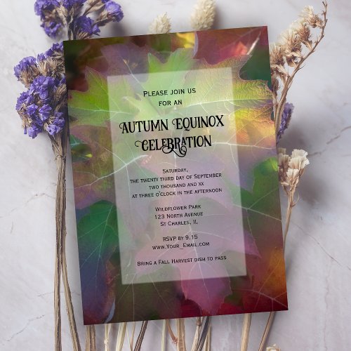 Fall Oak Leaf Hydrangea Autumn Equinox Celebration Invitation