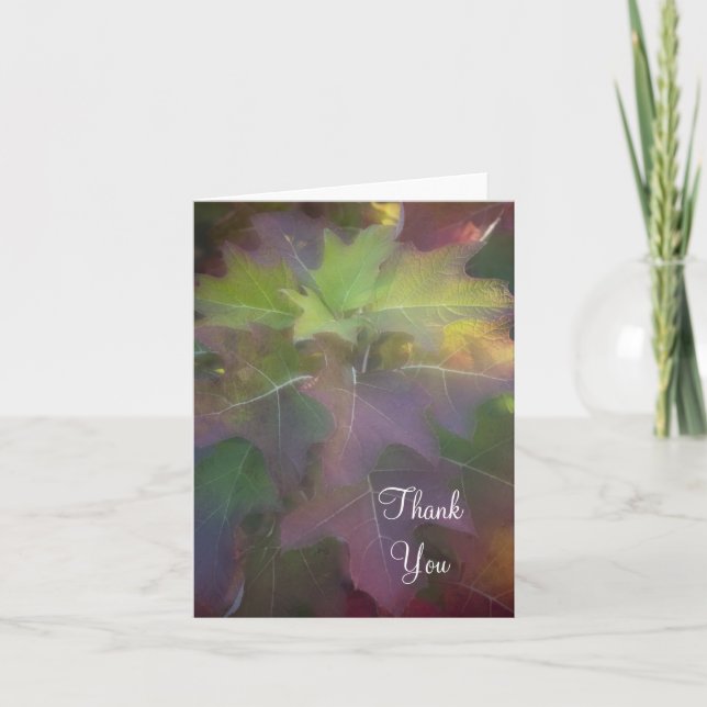 Fall Oak Leaf Hydrangea Thank You Card (Front)