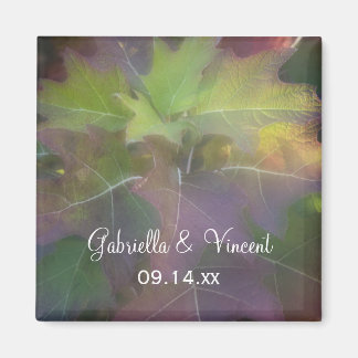 Fall Oak Leaf Hydrangea Wedding Magnet