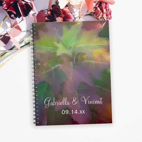 Fall Oak Leaf Hydrangea Wedding Notebook