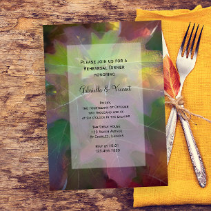 Fall Oak Leaf Hydrangea Wedding Rehearsal Dinner Invitation